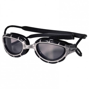 Zoggs Predator Schwimmbrille Silber/Schwarz - dunkle Linse